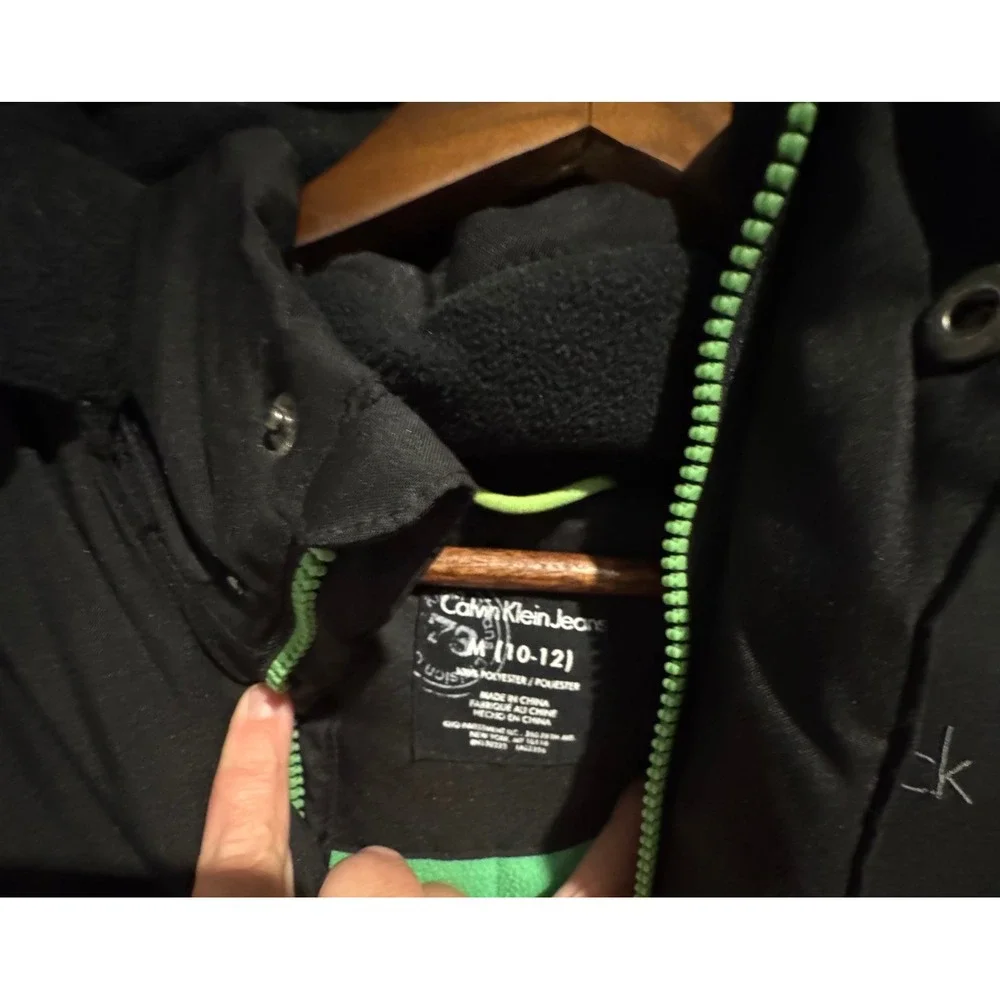 Calvin Klein Jeans‎ Kids' Black Hooded Lightweight Jacket Size 10-12
